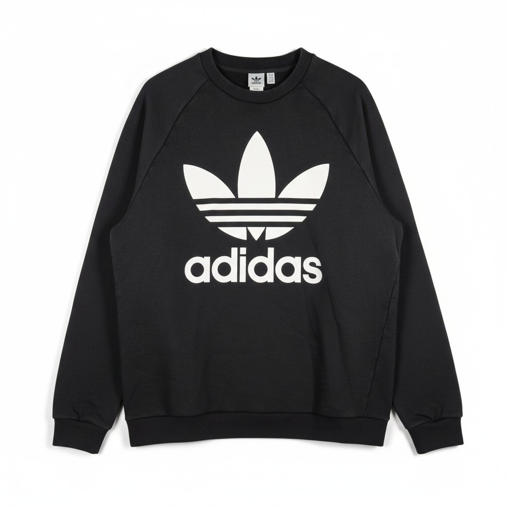 Adidas Originals Trefoil Warm Up Crewneck Sweatshirt Black XL Blokecore Active